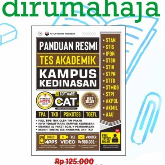 

BEST SELLER PANDUAN RESMI TES AKADEMIK KAMPUS KEDINASAN CAT STAN STIS 2021