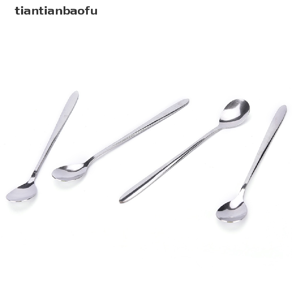 [tiantianbaofu] 16cm Long Handle Stainless Steel Tea Coffee Spoons Ice Cream Cutlery Boutique