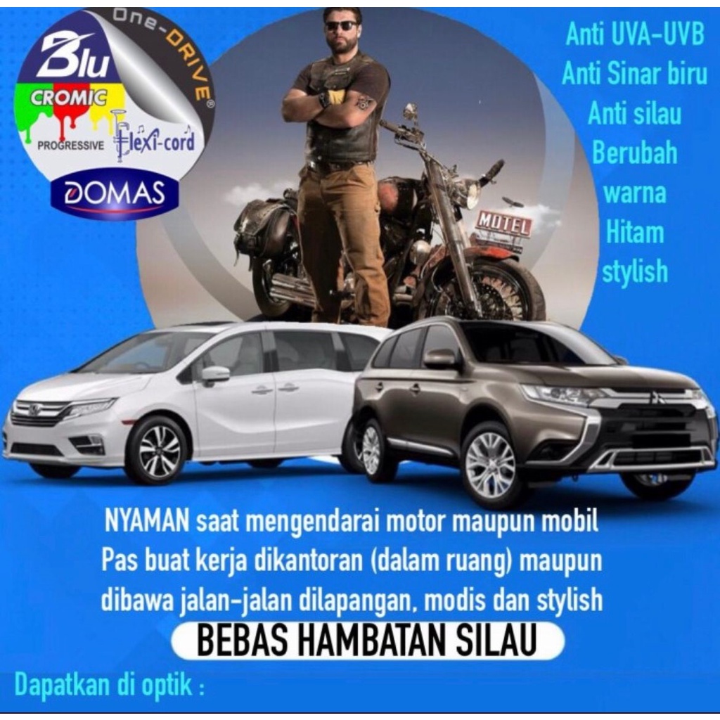 Lensa Minus Domas One Drive Bluecromic Night Drive UV420 Blugard