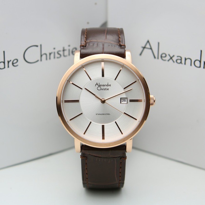 JAM TANGAN PRIA ALEXANDRE CHRISTIE AC 8344 AC8344 BLACK ROSEGOLD ORIGINAL