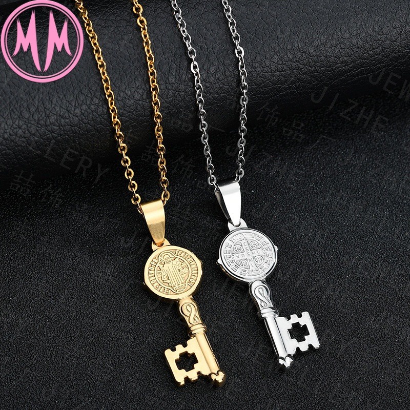 MORYMOSHI N471 Kalung Wanita Titanium Stainless Kunci Anti Karat Anti Luntur Fashion Korea