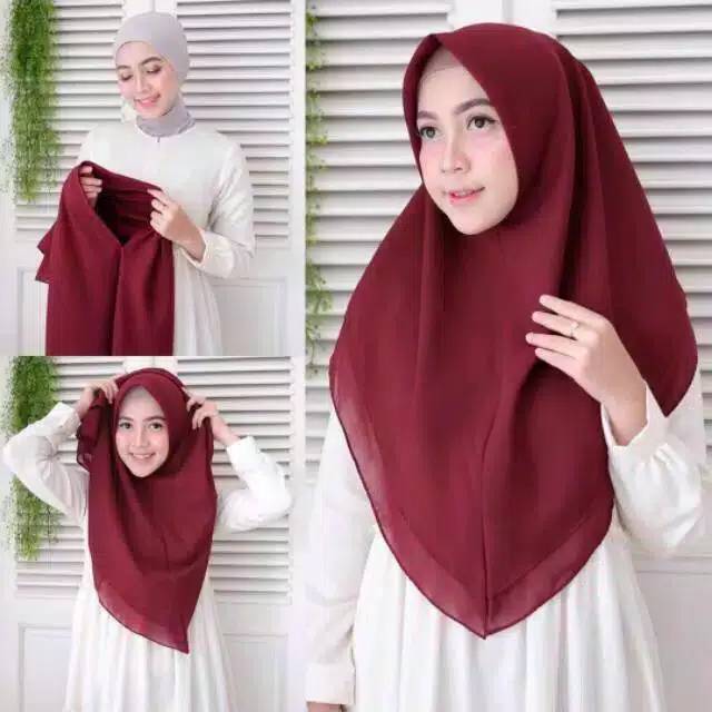 Jilbab instan 2 layer delia instan bahiraah