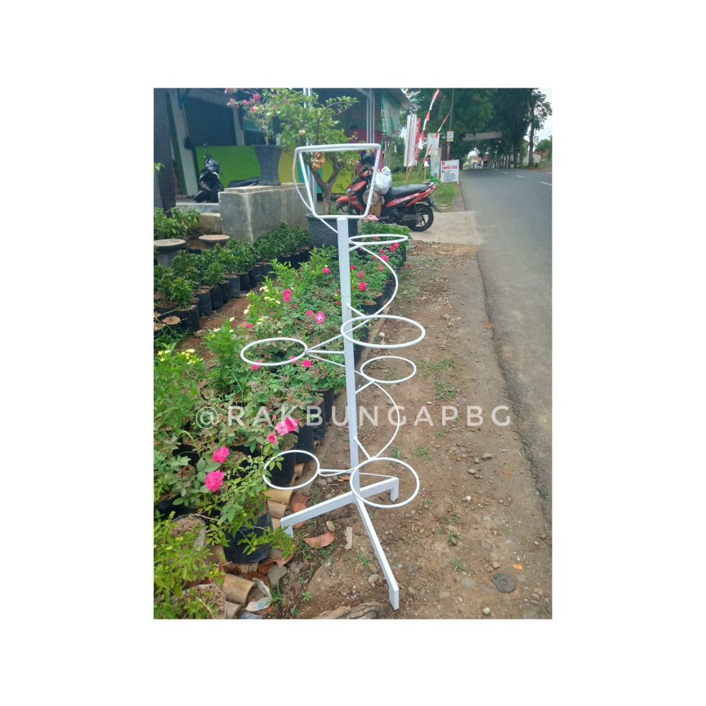 Rak Bunga Besi / Rak Bunga Minimalis / Rak Bunga Melingkar / Standing Planter
