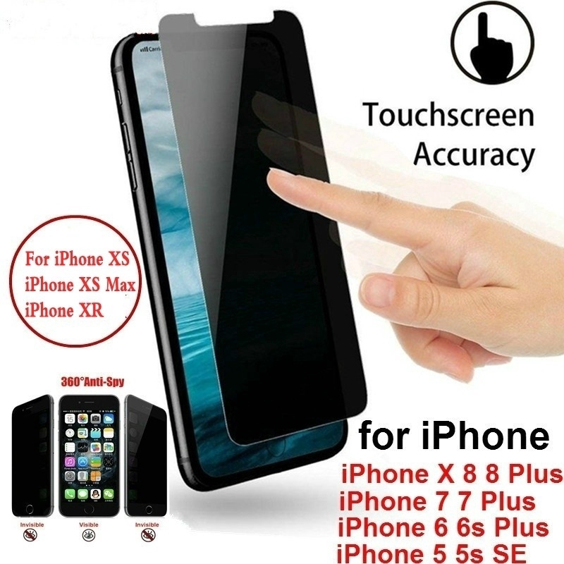 Anti Spy Privacy Film Tempered Glass  Screen Protector for IPhone 7 6 6S 8 Plus X XS XR 11 Pro Max