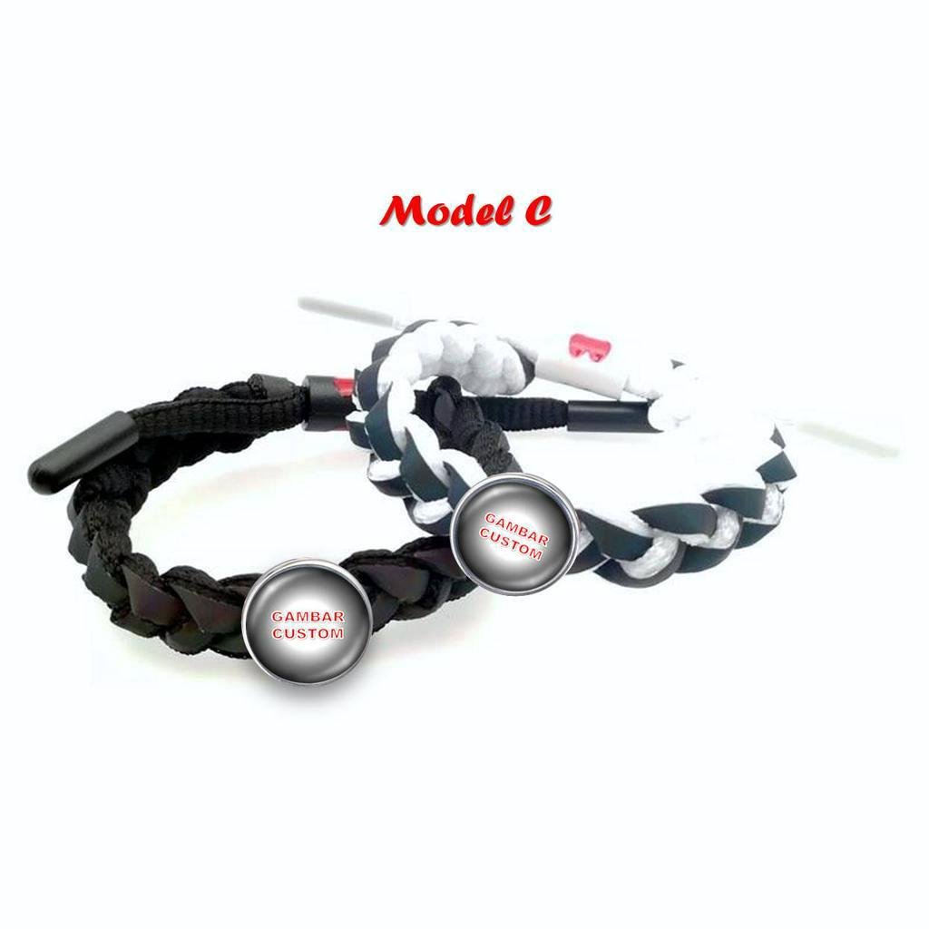 2Pcs GELANG COUPLE KING QUEEN PASANGAN BISA CUSTOM NAMA PANGGILAN SAYANG MODEL TALI SEPATU