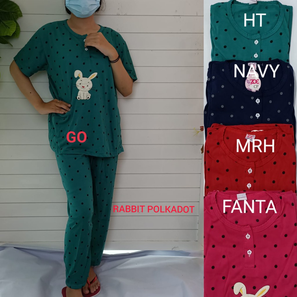 gof BOBO BABYDOLL CP Standart Dewasa Setelan Baju Tidur Busui Celana Panjang Lengan Pendek Piyama
