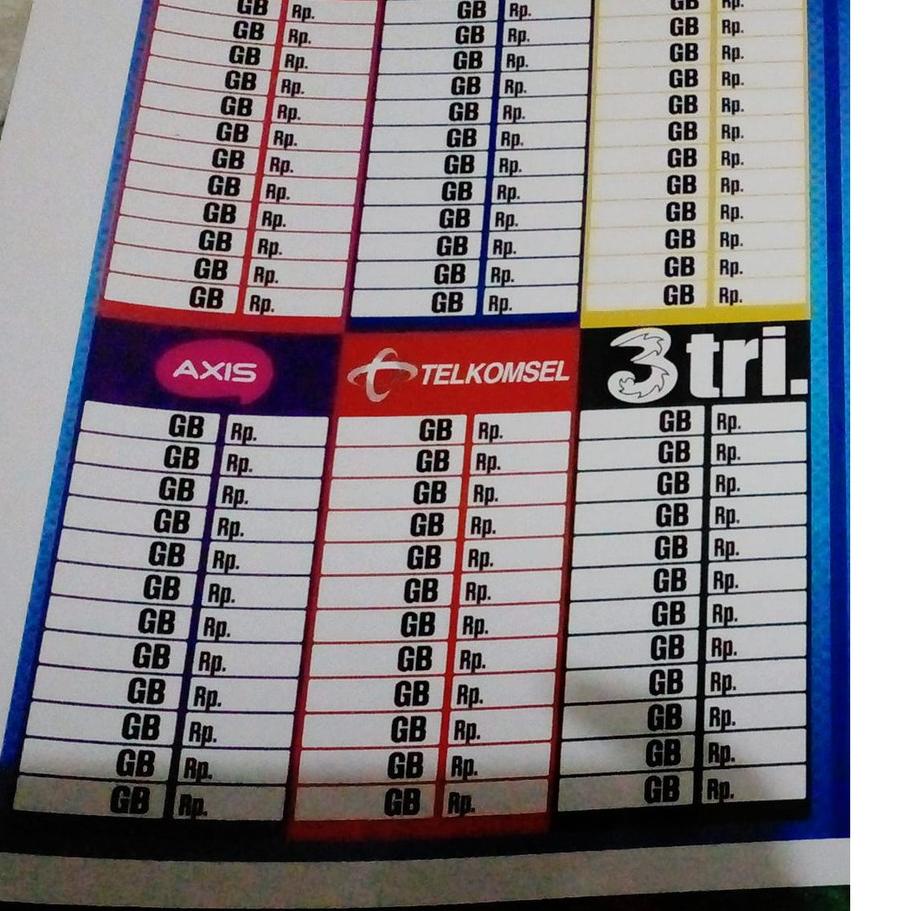 

MALL Poster Daftar Harga Kuota Sidulur Cell 