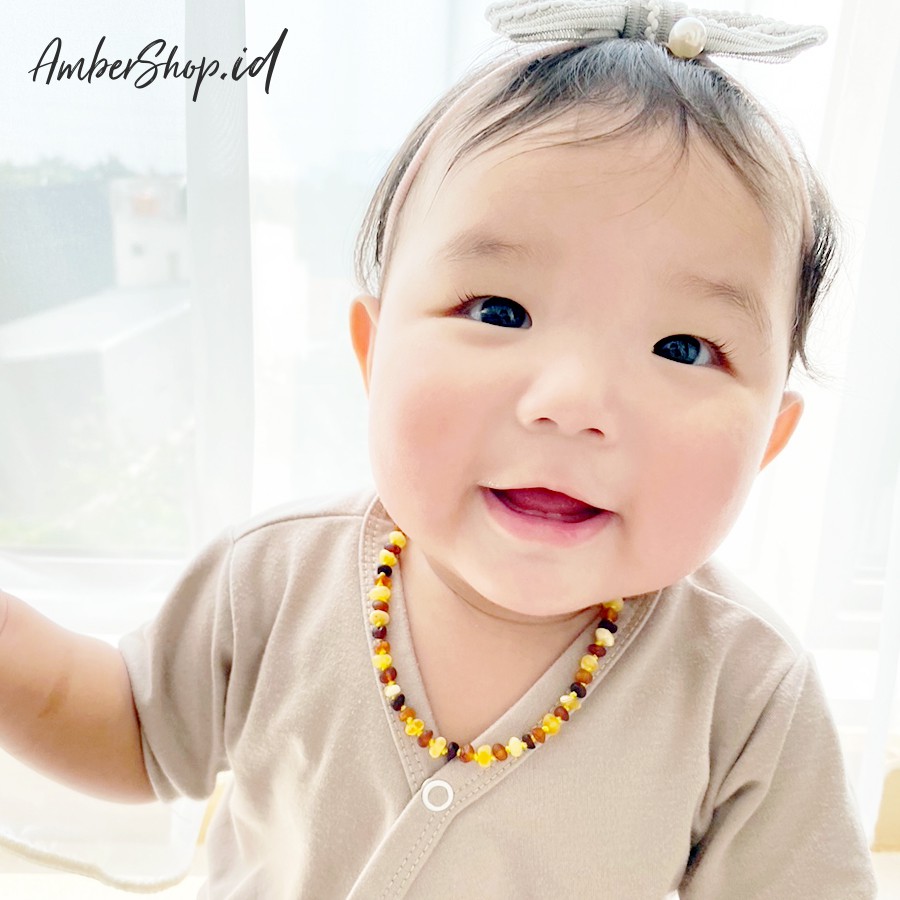 Kalung amber pereda nyeri tumbuh gigi bayi AS86- Amber Shop