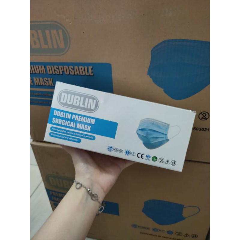 Masker Medis Dublin 3Ply 50pcs AKD kemenkes RI langsung dari Pabrik karet earloop