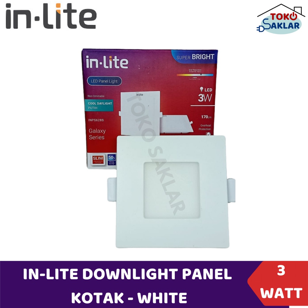 (BERGARANSI 1 TAHUN) INLITE Downlight Led Panel 3 Watt KOTAK 3w