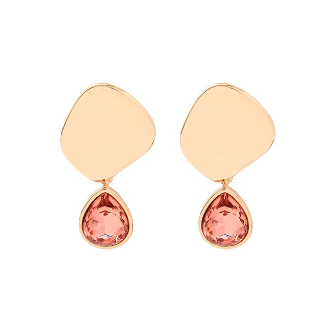 LRC Anting Tusuk Fashion Gold Irregular Water Drop Stud Earrings F34138