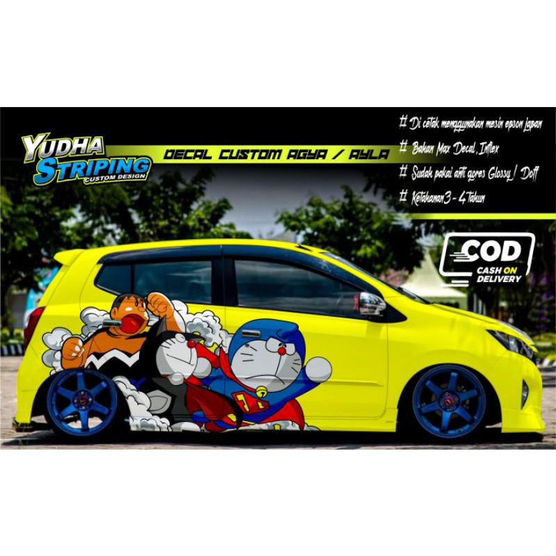 STICKER VARIASI / DECAL VARIASI MOBIL AGYA, AYLA, JAZZ, BRIO, MOBILIO, VIOS, SEDAN, CIVIC, DLL / DOR