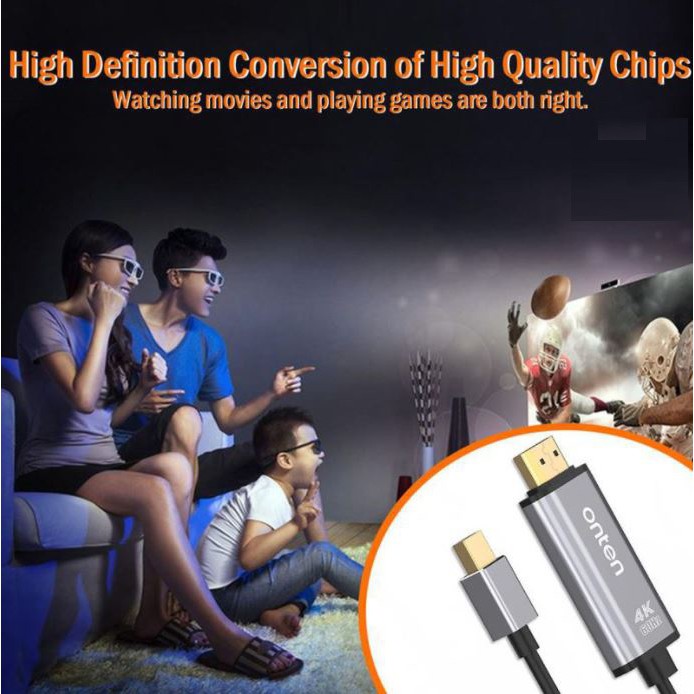 ONTEN OTN-5130B - MiniDisplay MiniDP to 4K HDMI Cable - Thunderbolt 2 Compatible