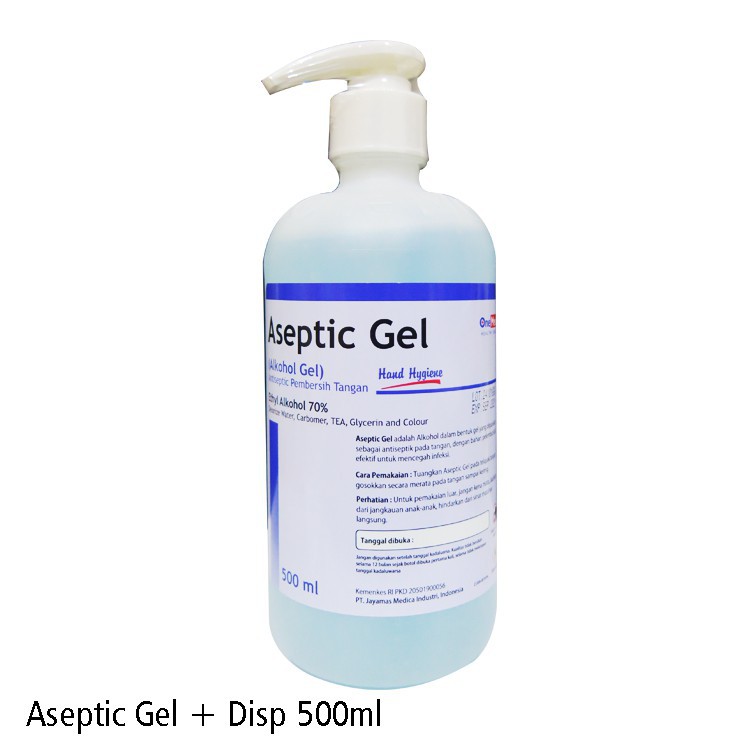 Antiseptik/Aseptic Gel Onemed 500ml + Braket/Bracket 1 Set - Gel Pembersih Tangan