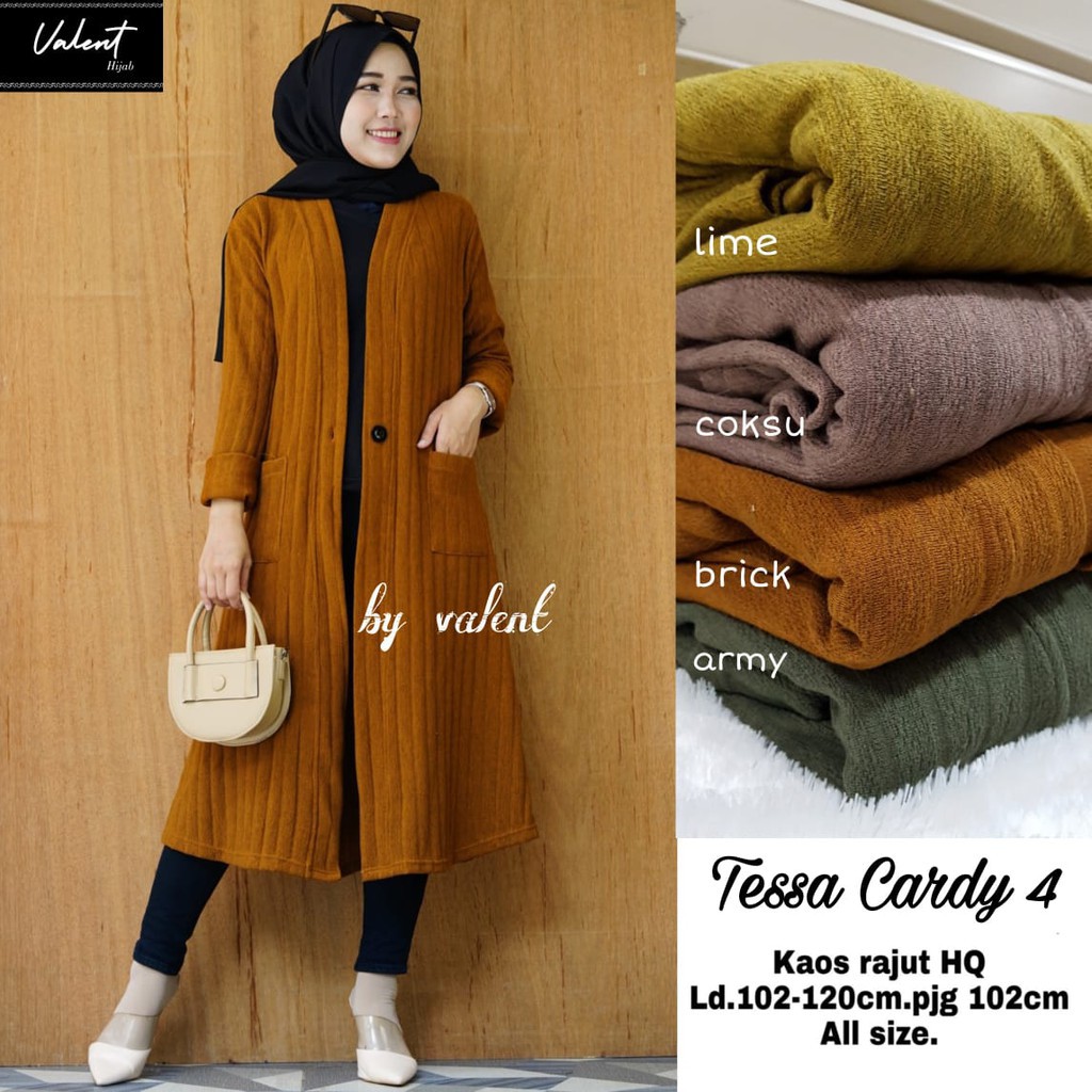 Cardigan Rajut Import Premium Tessa Cardy 4 by Valent Hijab Fashion Solo-1