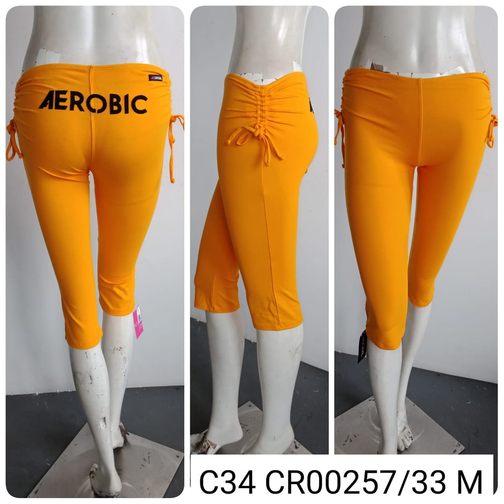 Senam Nella Kuning Emas Legging 3/4 Zumba Aerobic Fitness  CR257