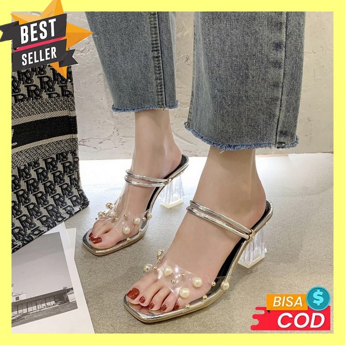[Mall Sale] Tk227L Afc 02 Heels Tahu ..,.. Sandal Hils Wanita Kekinian Herdian Mk 03 Mutiara Sanda