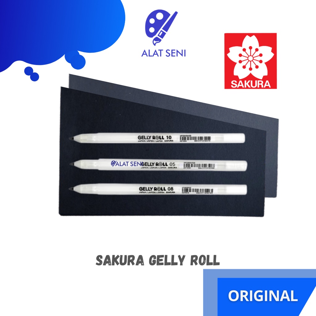 

Sakura Gelly Roll White Gel Ink Pen 05 08 10 / Medium Point 08 / Fine Point 05 / Bold Point 10 / Gel Ink Pen / Pena / Bulpen