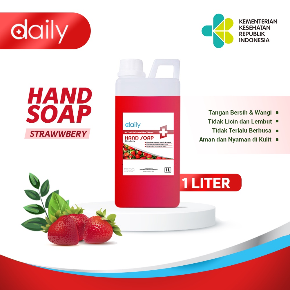 SABUN CUCI TANGAN HAND SOAP DAILY 1 LITER ANTISEPTIC ANTI VIRUS TIDAK LICIN AMAN DI KULIT