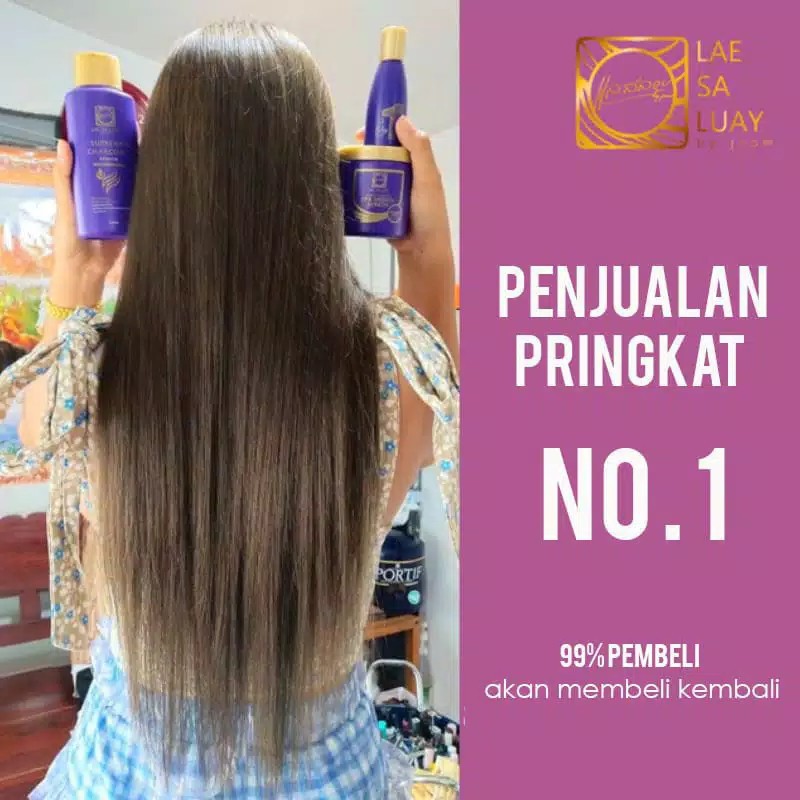 [BPOM] LAE SA LUAY Hair Spa Smooth Keratin - Shampoo 200ml | Hair Spa 250ml | Hair Serum 50ml