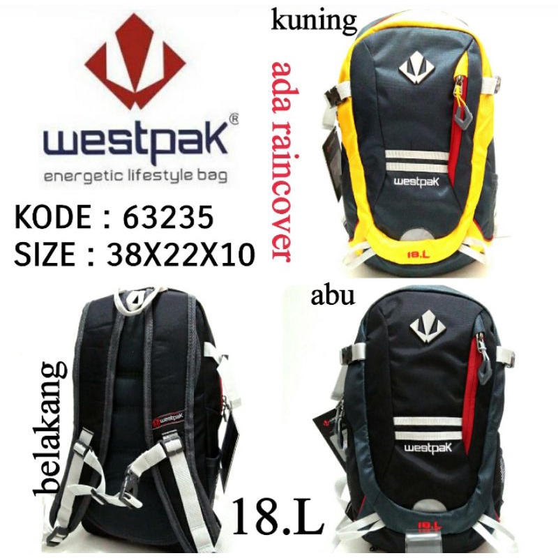 TERBARU RANSEL COWOK WESTPAK 63235 TAS OUTDOOR BISA UNTUK SEKOLAH / KERJA /TRAVELLING ADA RAINCOVER HARGA TERMURAH