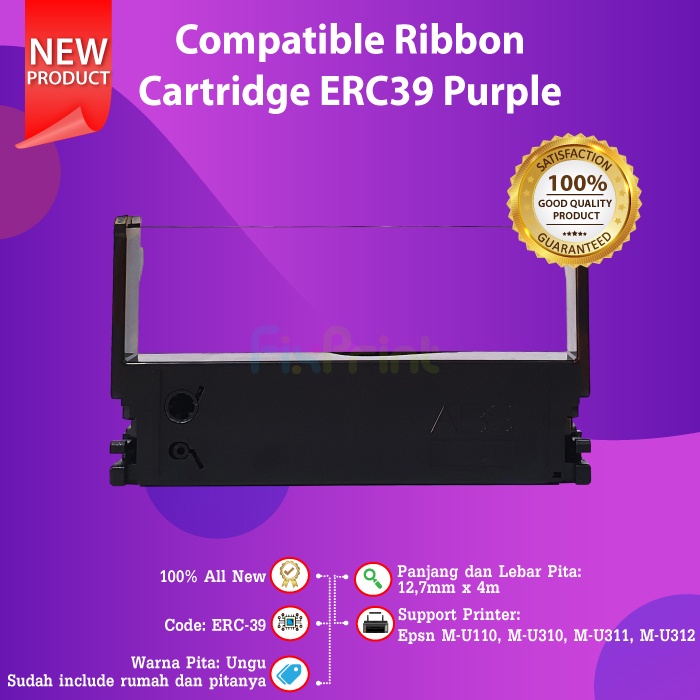 Compatible Ribbon Pita ERC 39 ERC-39 ERC39 Purple