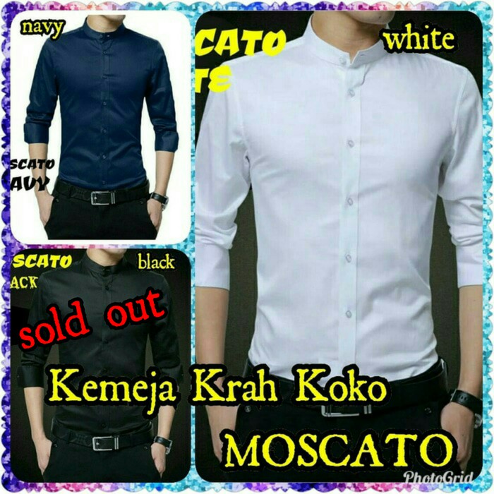 Baju Kemeja pria lengan panjang terbaru murah distro branded bagus keren stylish Krah Koko MOSCATO