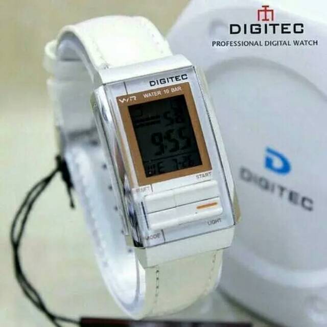 Jam Tangan Wanita Digitec DG 3052 White Gold Leather Original