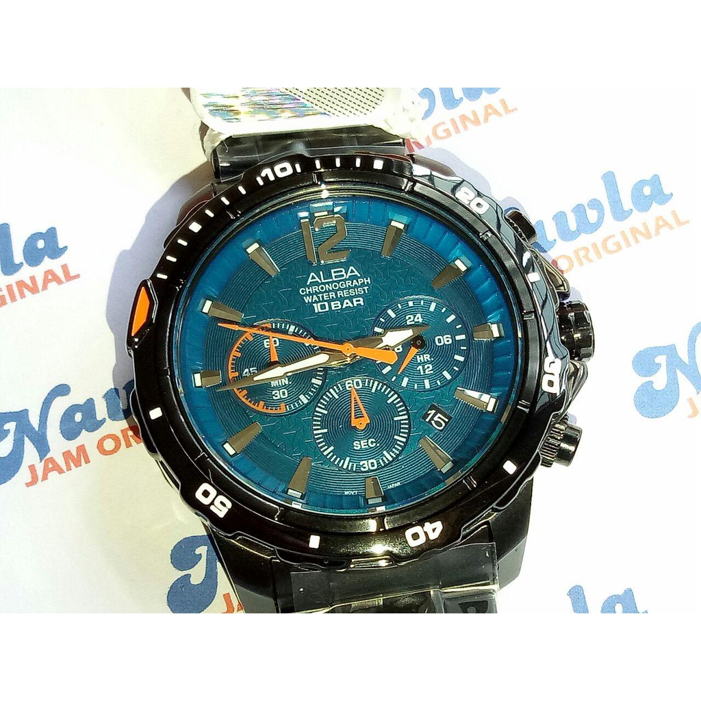 Alba Quartz AT3C83X1 Chronograph Black IP - Jam Tangan Pria AT3C83