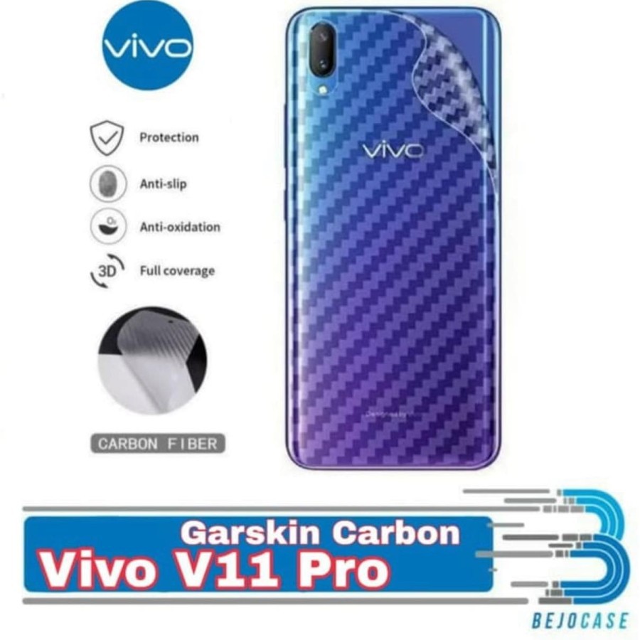 Back skin karbon atau gaskin carbon 3d vivo v11 pro, anti gores anti jamur anti licin