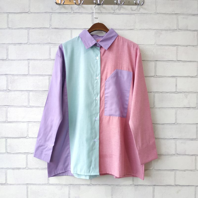 GROSIR KEMEJA KOMBINASI LOEWEE 21401.753