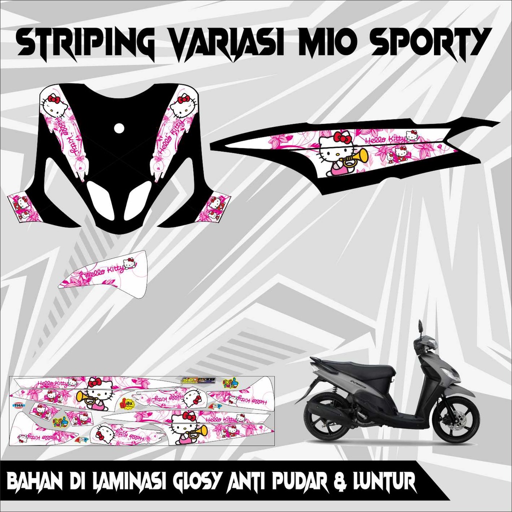 STRIPING VARIASI MIO SPORTY KARAKTER HELLO KITTY