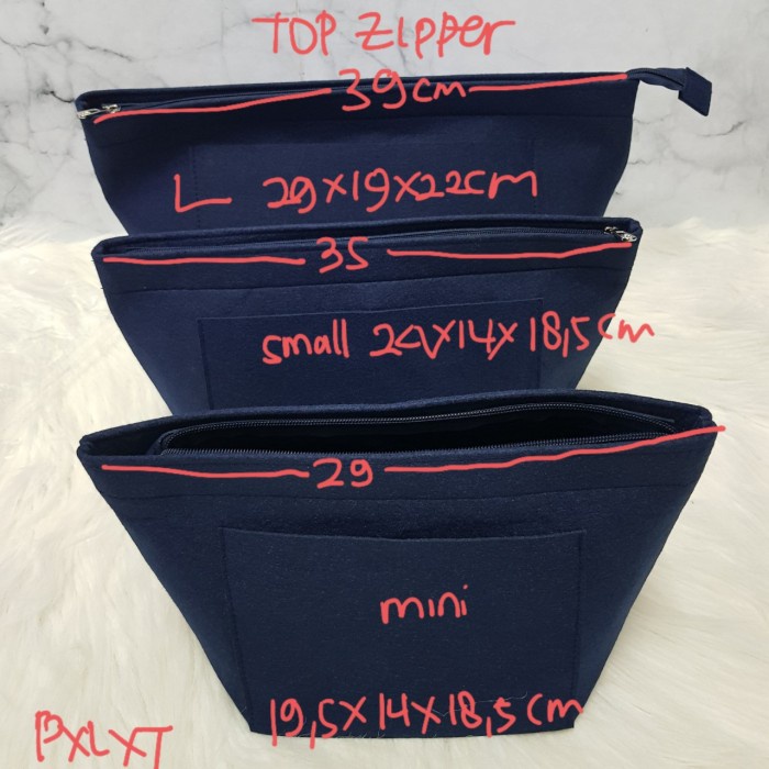 Felt Bag organizer Top zipper for LC tote bag / LCTB / LCTZ