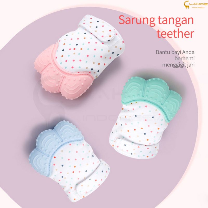 Sarung Tangan Gigitan Bayi/ Baby Mitten Teether / SNI BPA-FREE + Tas Pouch Penyimpan