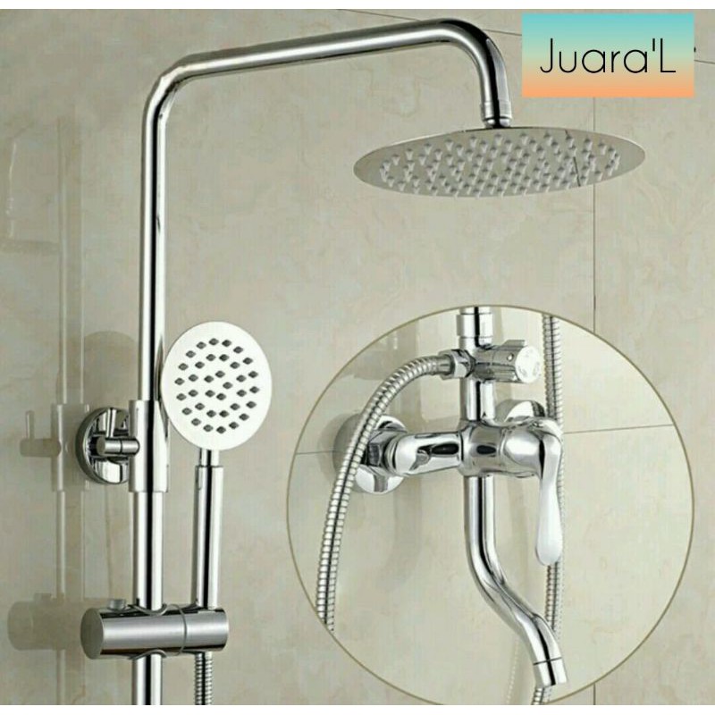 Shower Tiang Set Coulomn Stainless Kran Panas Dingin Shopee Indonesia