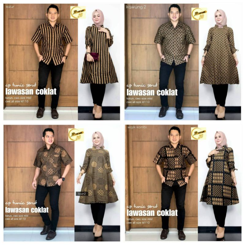 Couple batik lawasan, batik laseman, couple tunik, couple hem, mat. katun halus