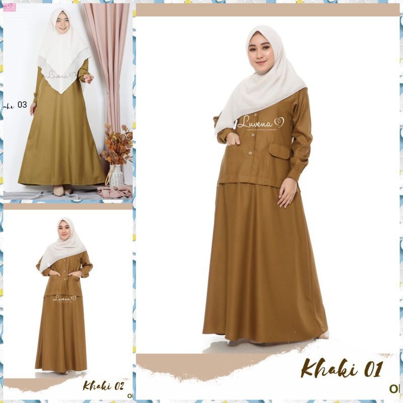 Seragam Pdh Pns Wanita Khaki Bumil Busui Katun Toyobo Original By Luvena Terbaru Nyaman Adem Dingin