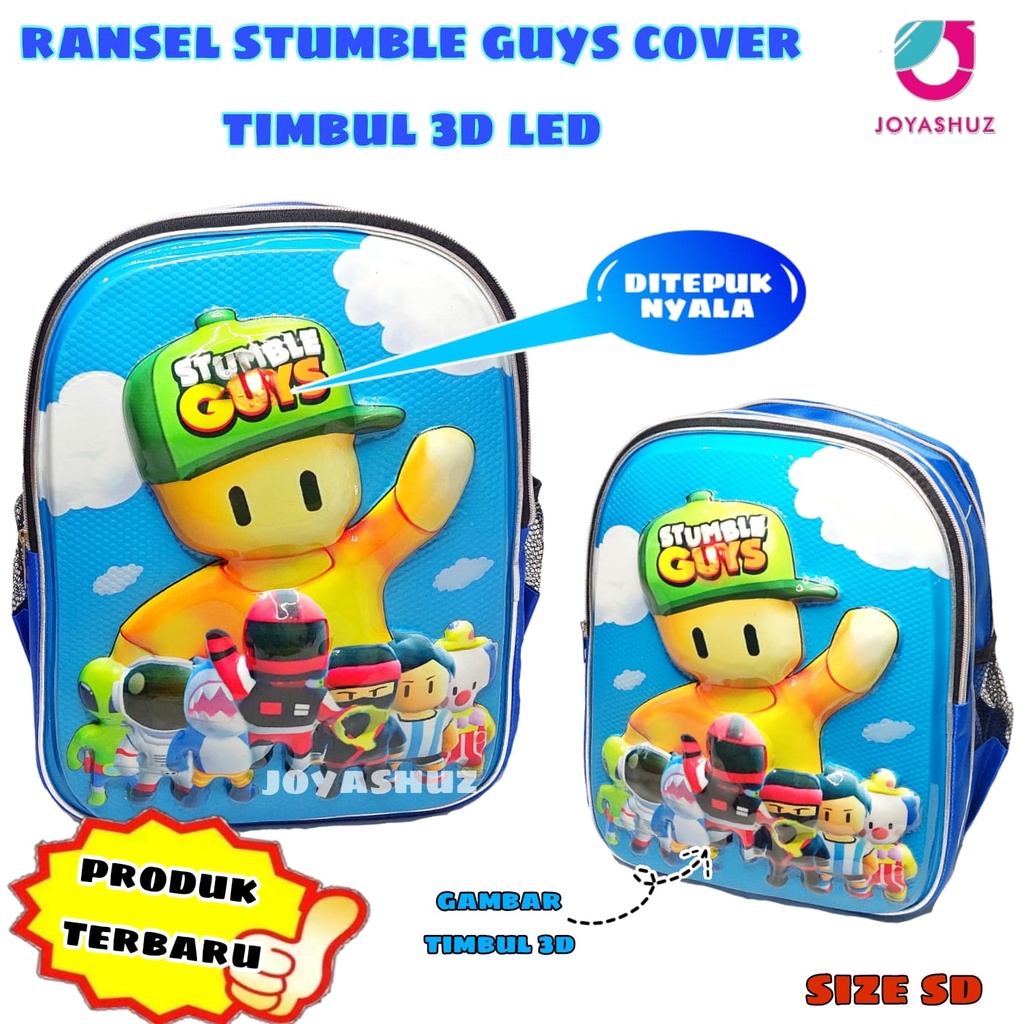 Tas Stumble Guys Anak Perempuan dan Laki Laki Berbonus - Ransel Stumble Guys Anak - Tas Anak SD - Tas Sekolah Anak Laki-laki Stumble Guys  Gratis Botol Dan Misting - Tas Anak Karakter Lucu - Ransel Karakter Kartun Stumble Guys - Joyashuz