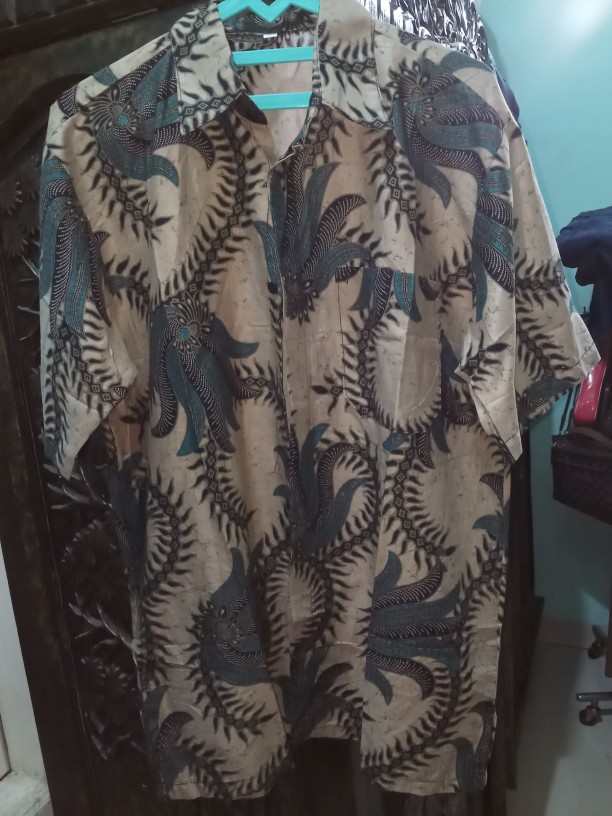 Risna Batik Hrb026 Kenongo Hem Kemeja Batik Pria Lengan Pendek Katun Primis Premium Halus M L Xl