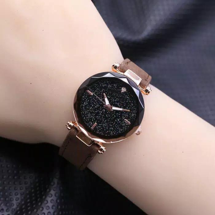 JAM TANGAN WANITA KULIT KACA BELIMBING GROSIR IMPORT MURAH MAGNET ✅COD FREE BATERAI RB001