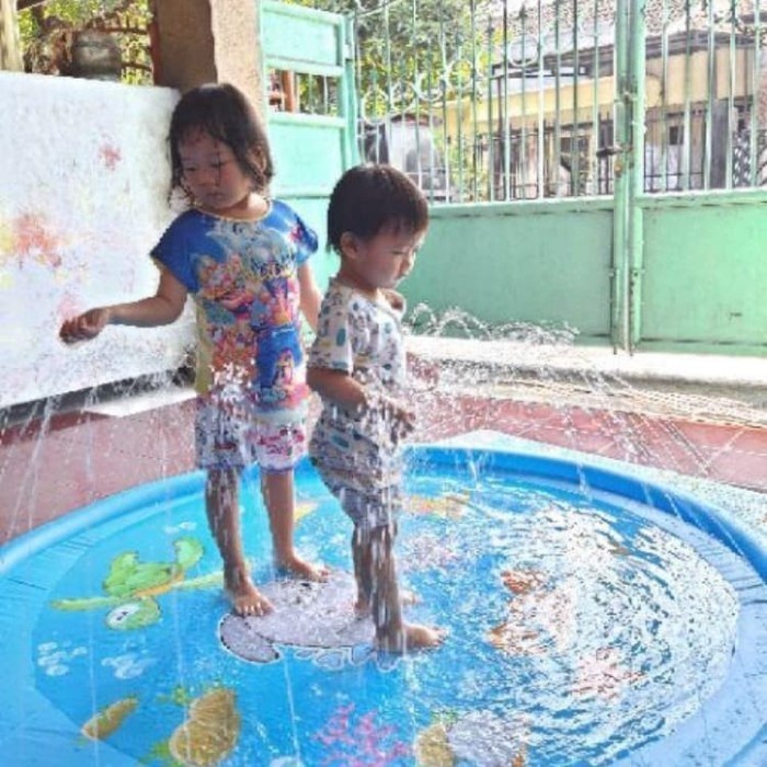 BAROKAH GAMIS TERMURAH Kolam air mancur renang anak besar 130 cm water spray pad