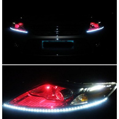 Lampu LED Strip untuk Headlamp Tiruan Daylight Daytime Running DIY 60cm 60 titik LED