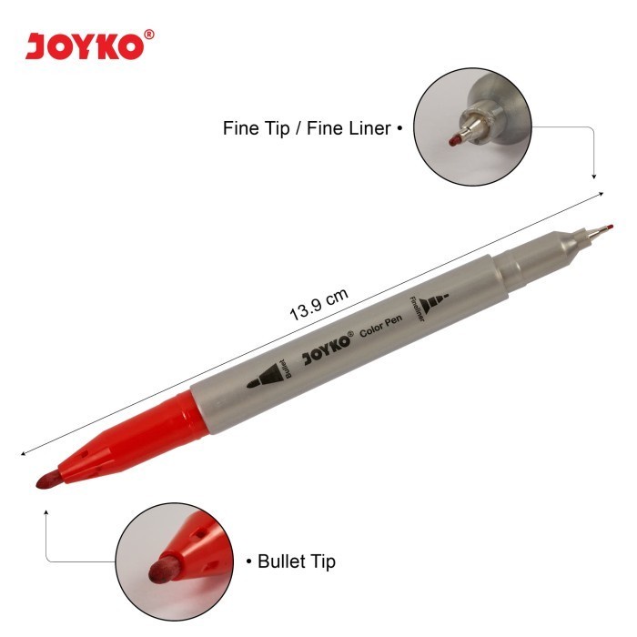

Murah Color Pen Warna Joyko Clp35 2 Mata Pena/Spidol 12 Warna Warni Dual Tip Bagus