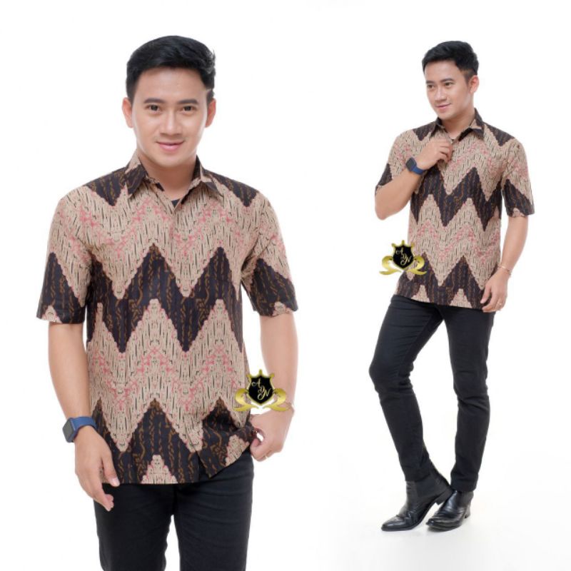 Maura Couple - Sania Ruffle Batik Couple Dress Bolero Ori Ndoro Jowi Garansi Termurah Shopee Dress batik Couple Set pakaian Couple Zigzag  kemeja batik zigzag pria premium High Quality Baju Batik Couple sarimbit batik seragam batik kerja kantor-KMJ pndk Hitam