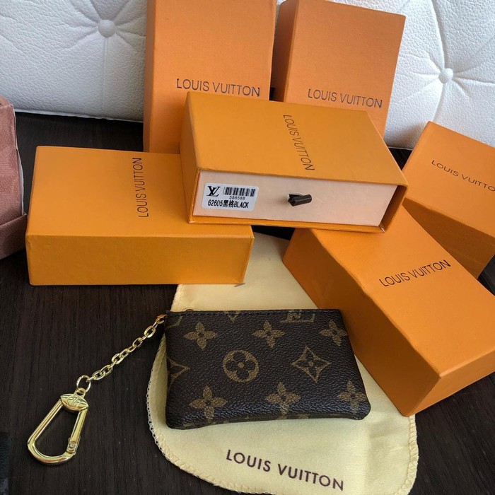LV Key Pouch/Dompet Koin/Gantungan Kunci Stnk Mobil/Dompet Kartu Impor - Mono Coklat Limited