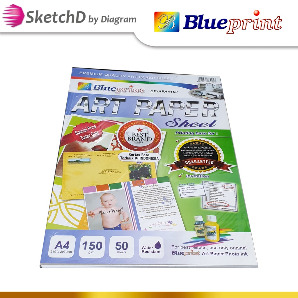 Jual Kertas Art Paper A4-150 Blueprint 50 Lbr | Shopee Indonesia