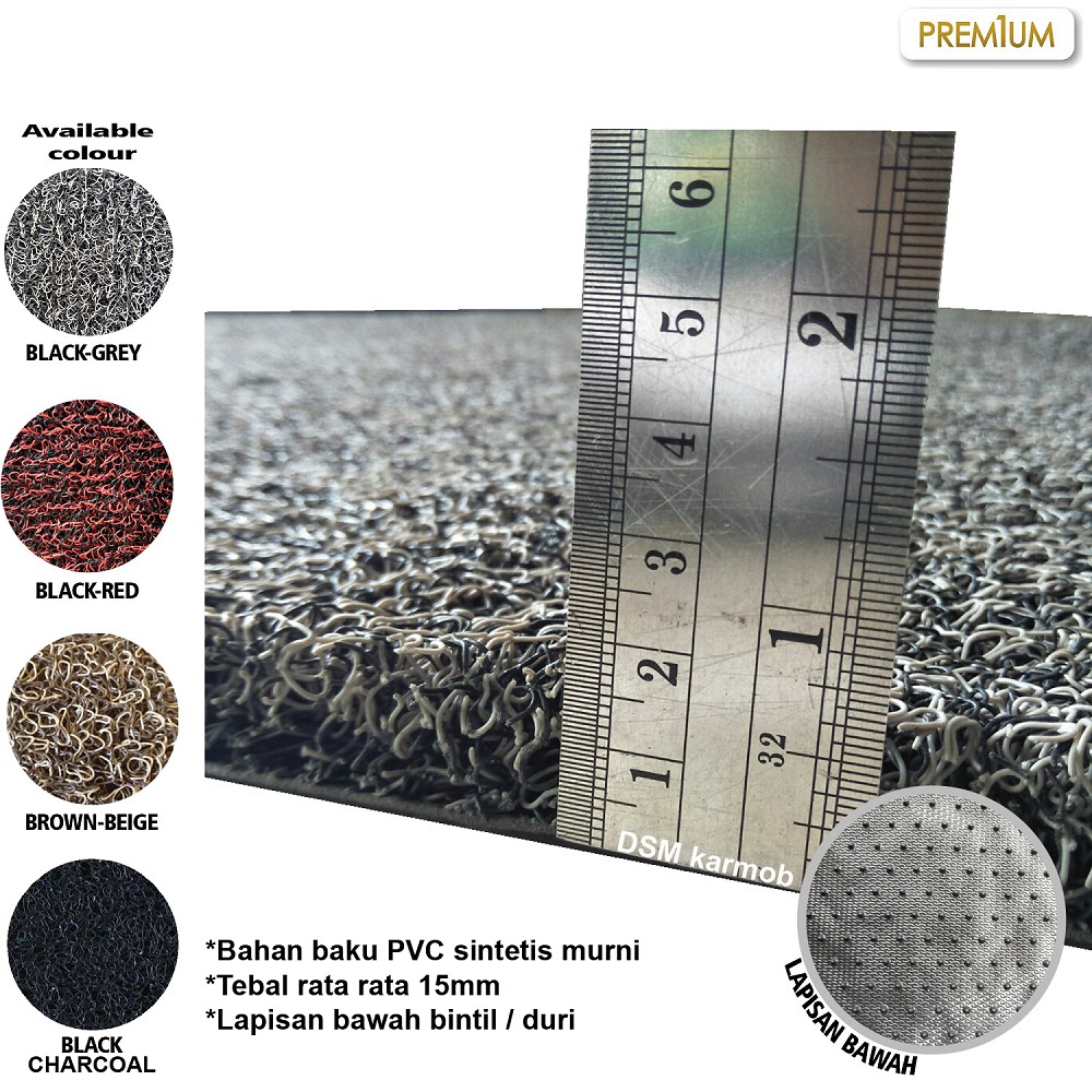 Karpet Mobil Mie Universal Premium Double Color - 2 Baris / Karpet Coil Mat / Aksesoris Mobil / DSM