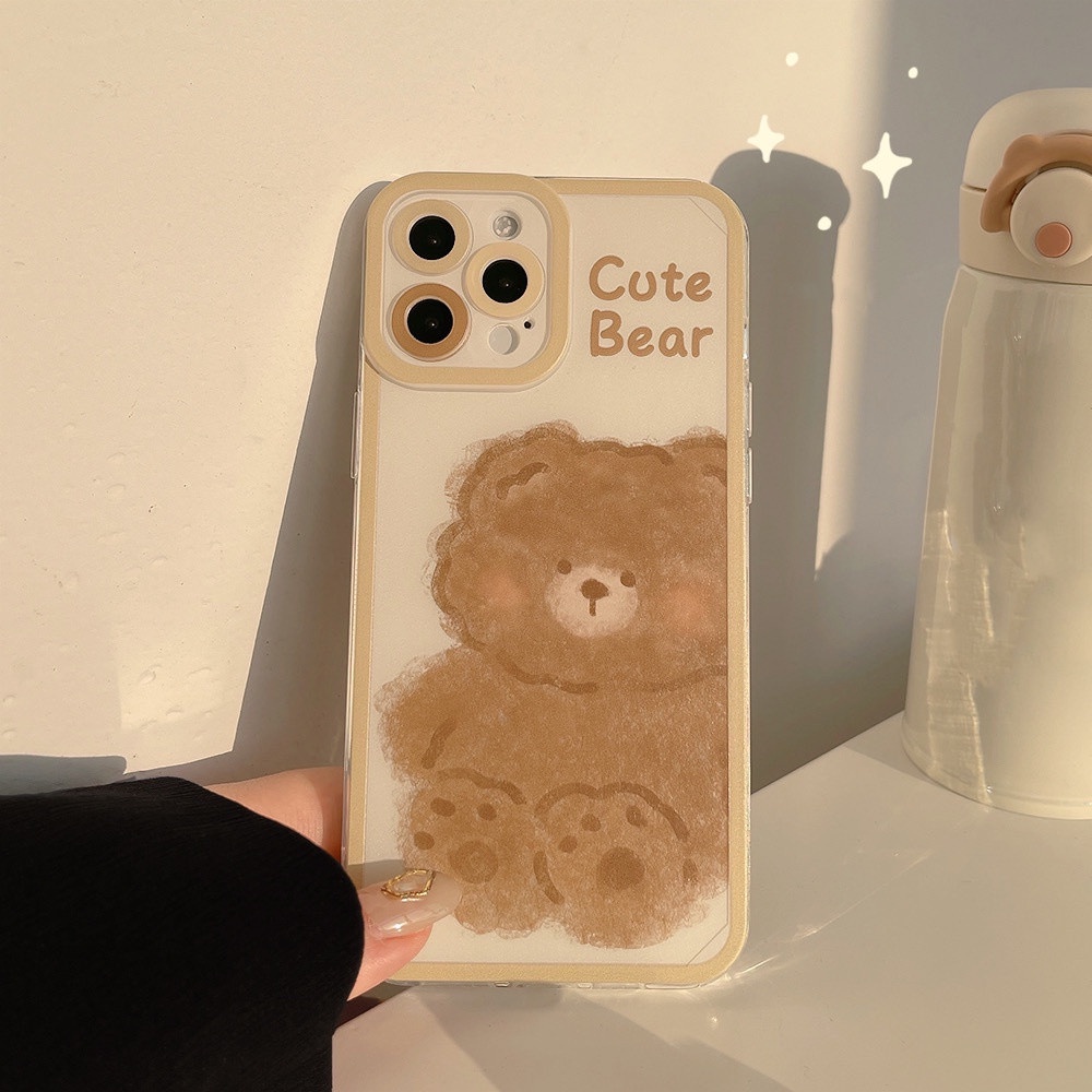 Soft Case TPU Motif Beruang Lucu Cover Realme 8i 9i C35 C21Y C25 C25S C11 2021 C25S C15 C12 C2 C3 Realme5 5i 6i