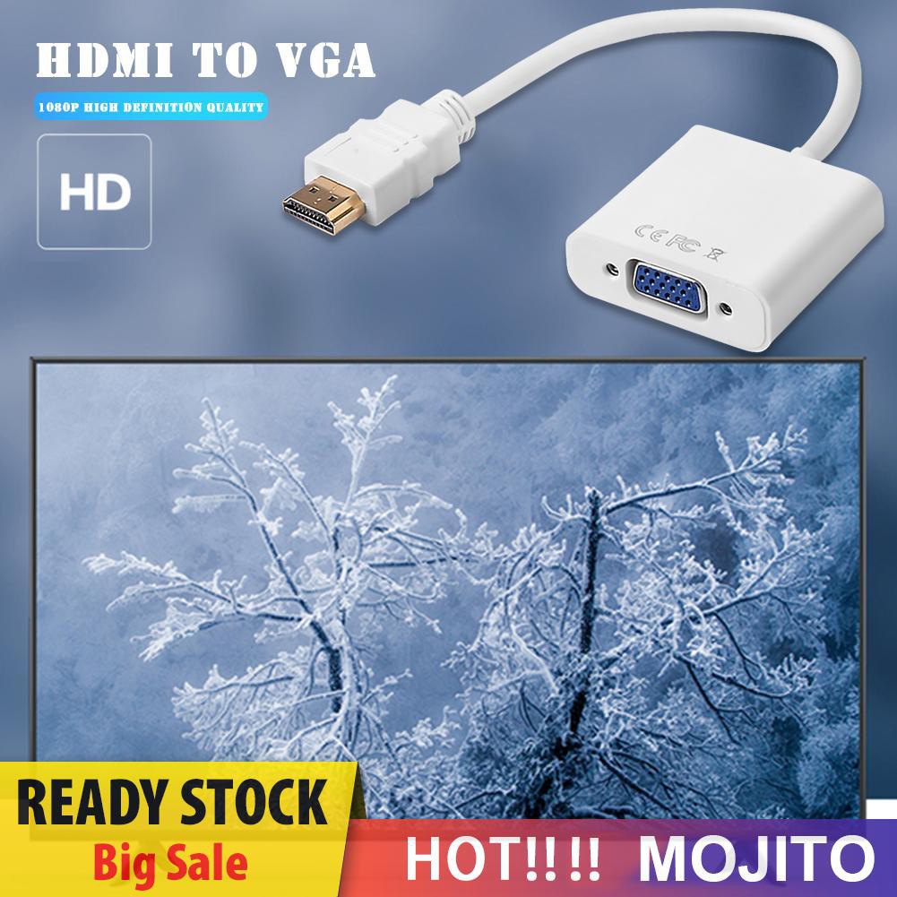 Omjit Kabel Adapter Konverter Hdmi 1080p Ke Vga Digital Ke Analog Untuk Xbox Ps4 Pc