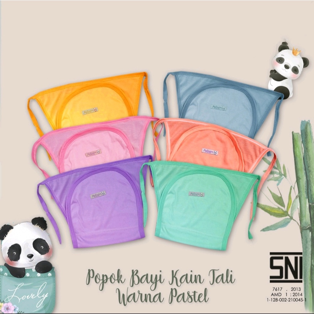 Popok Kain Tali Bayi SNI NEWBORN Polos Warna Pastel Popok Kain Popok Tali Popok Bayi